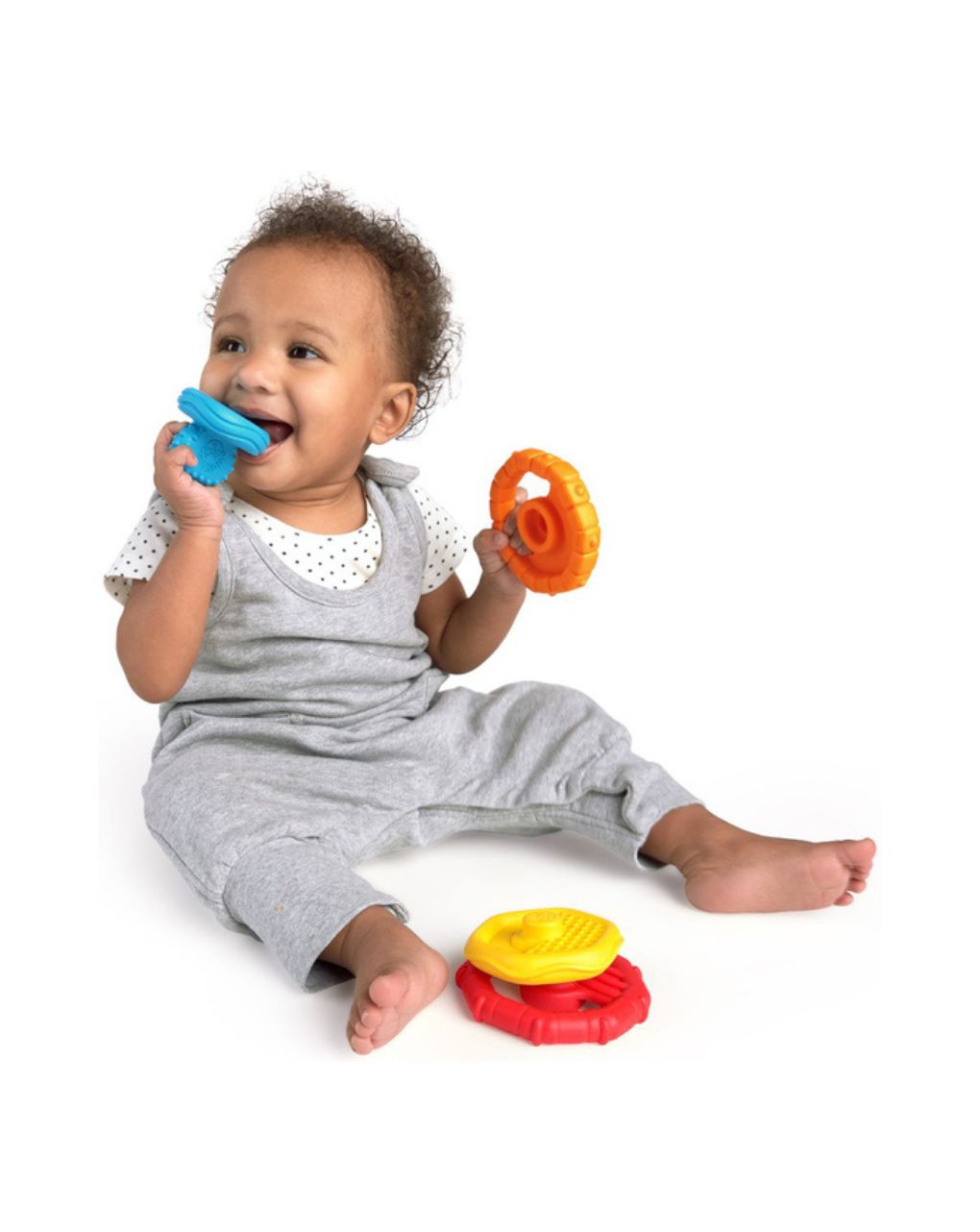 Baby einstein stack & teethe μασητικό παιχνίδι οδοντοφυΐας με στοιβαζόμενους κρίκους 3m+ - Babyeinstein