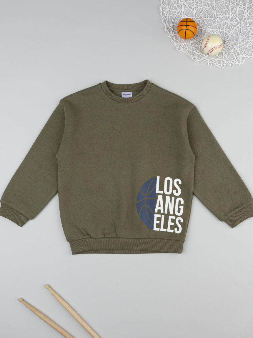 παιδική μπλούζα φούτερ χακί los angeles για αγόρι - Prénatal