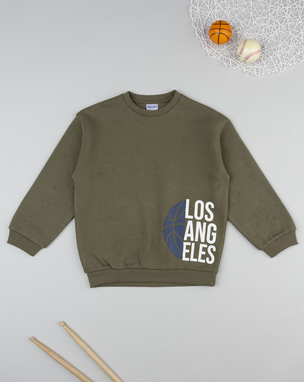 παιδική μπλούζα φούτερ χακί los angeles για αγόρι