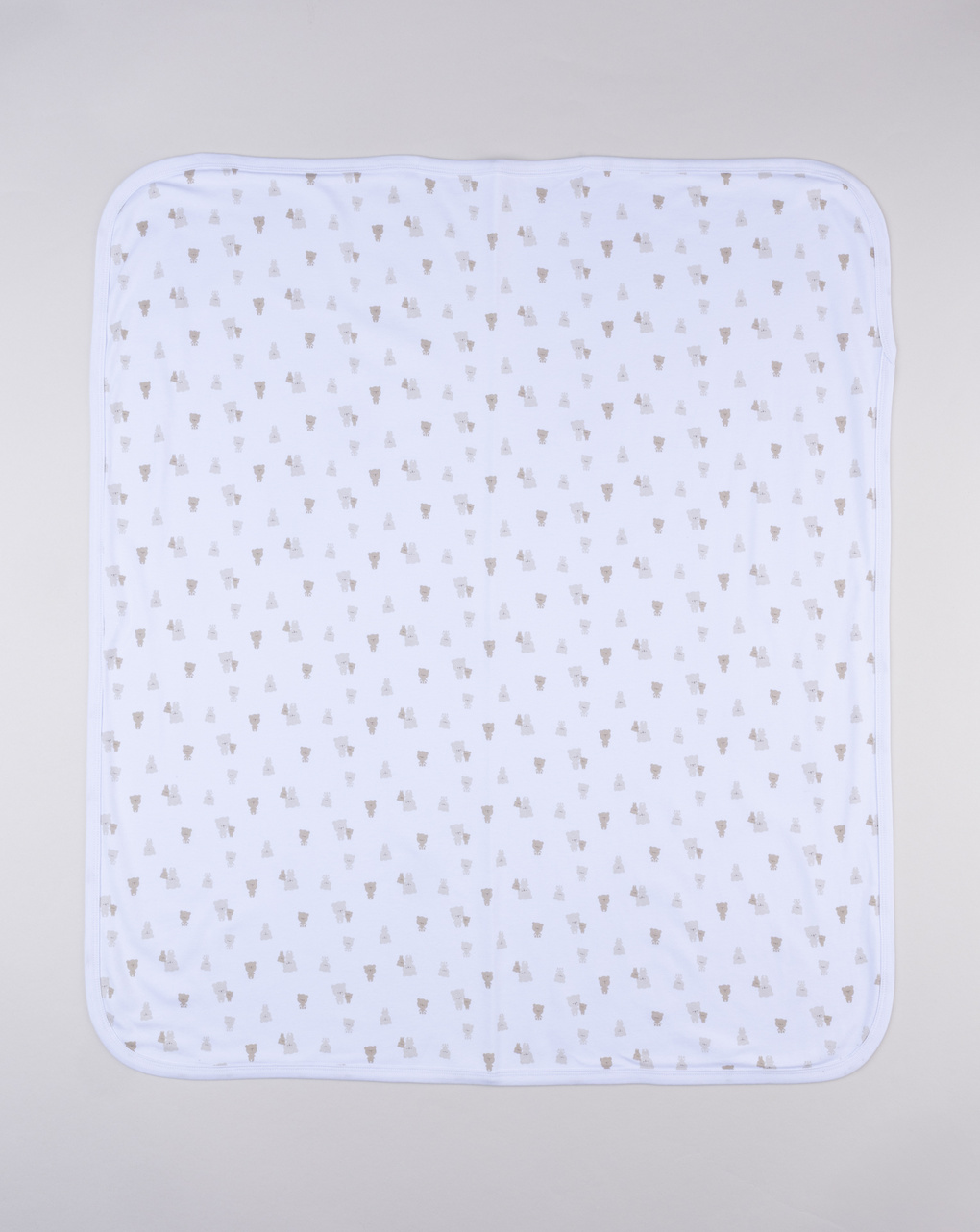 βρεφική κουβέρτα λευκή με αρκουδάκια για αγόρι