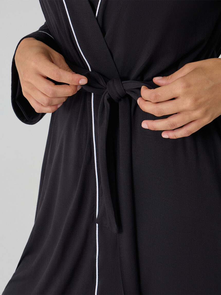 γυναικεία ρόμπα εγκυμοσύνης/θηλασμού μαύρη - Prénatal