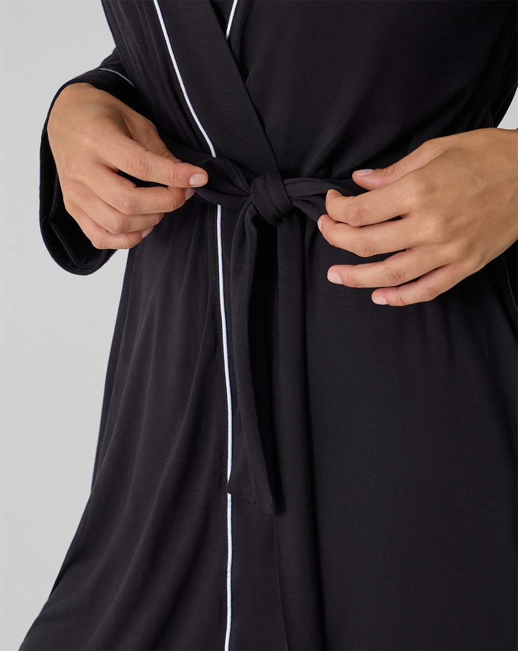 γυναικεία ρόμπα εγκυμοσύνης/θηλασμού μαύρη - Prénatal