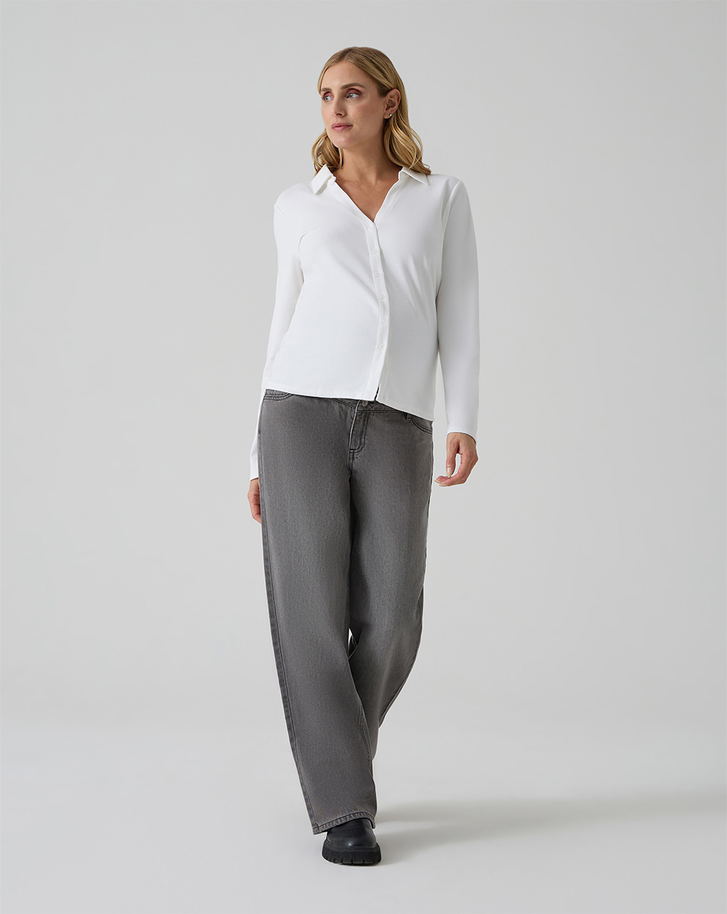 γυναικείο τζιν παντελόνι εγκυμοσύνης γκρι