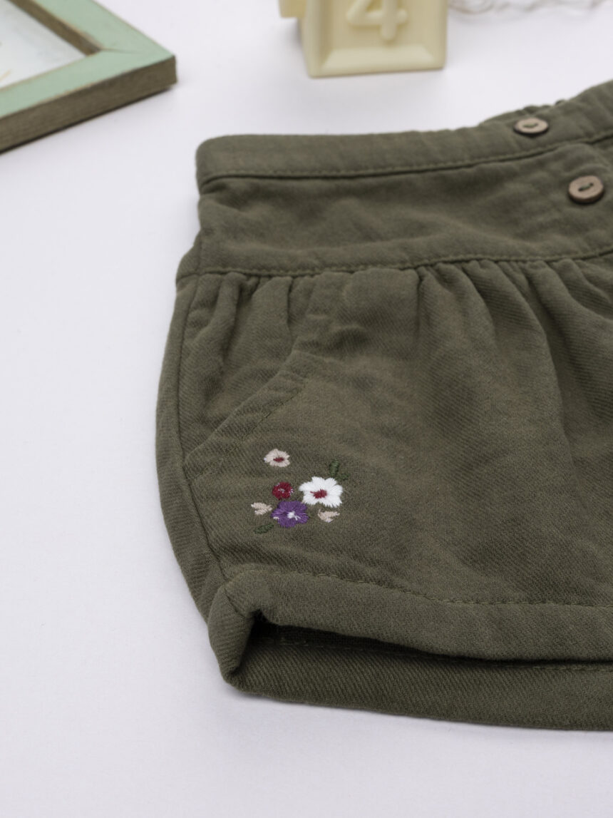 βρεφικό σορτσάκι twill κυπαρισσί wood για κορίτσι - Prénatal