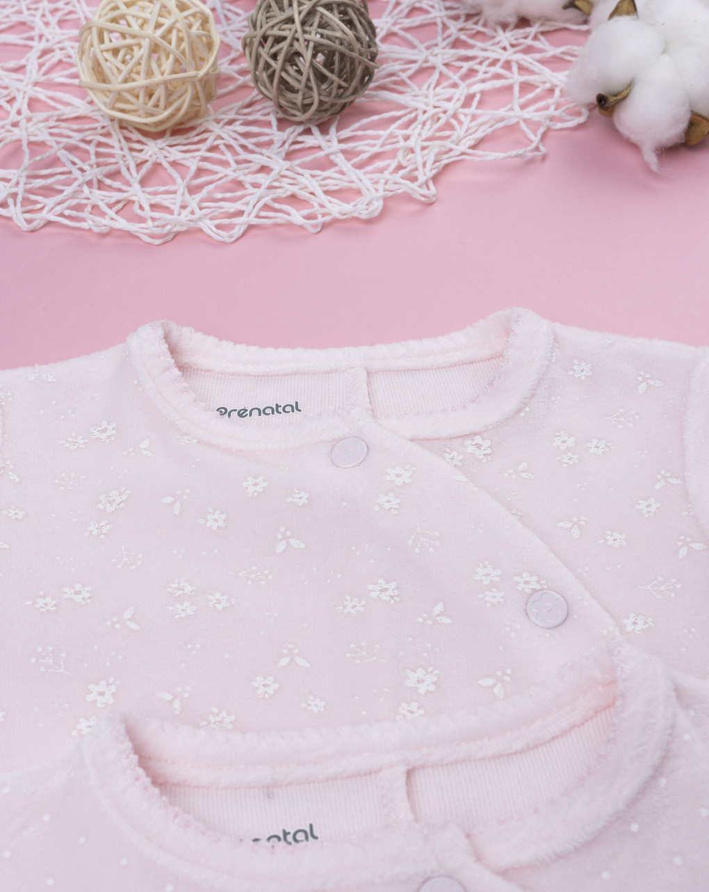 βρεφικά φορμάκια σενίλ με λαγουδάκια πακέτο x3 για κορίτσι - Prénatal