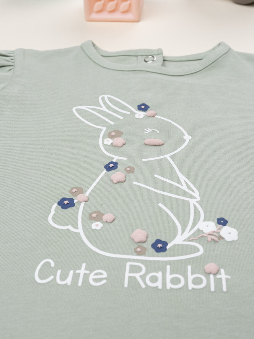 βρεφική μπλούζα φιστικί cute rabbit για κορίτσι - Prénatal