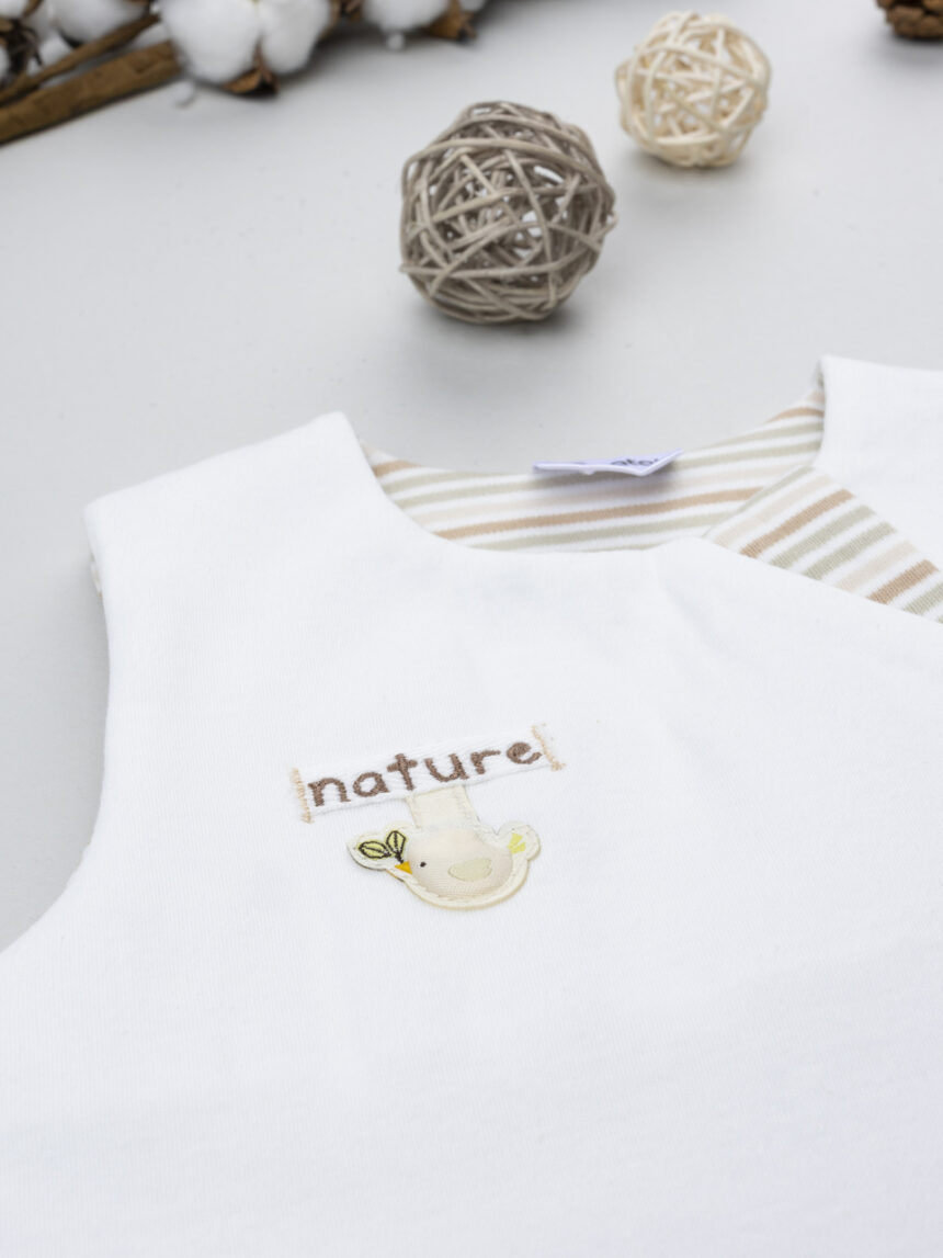 βρεφικός αμάνικος υπνόσακος σενίλ λευκός lion 1.0 tog - Prénatal