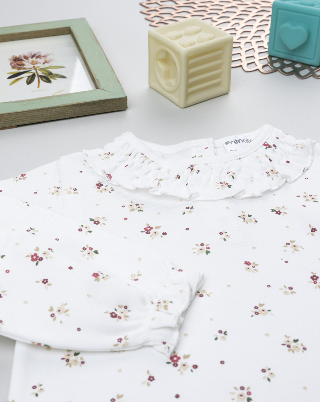 βρεφικό κορμάκι λευκό φλοράλ για κορίτσι - Prénatal