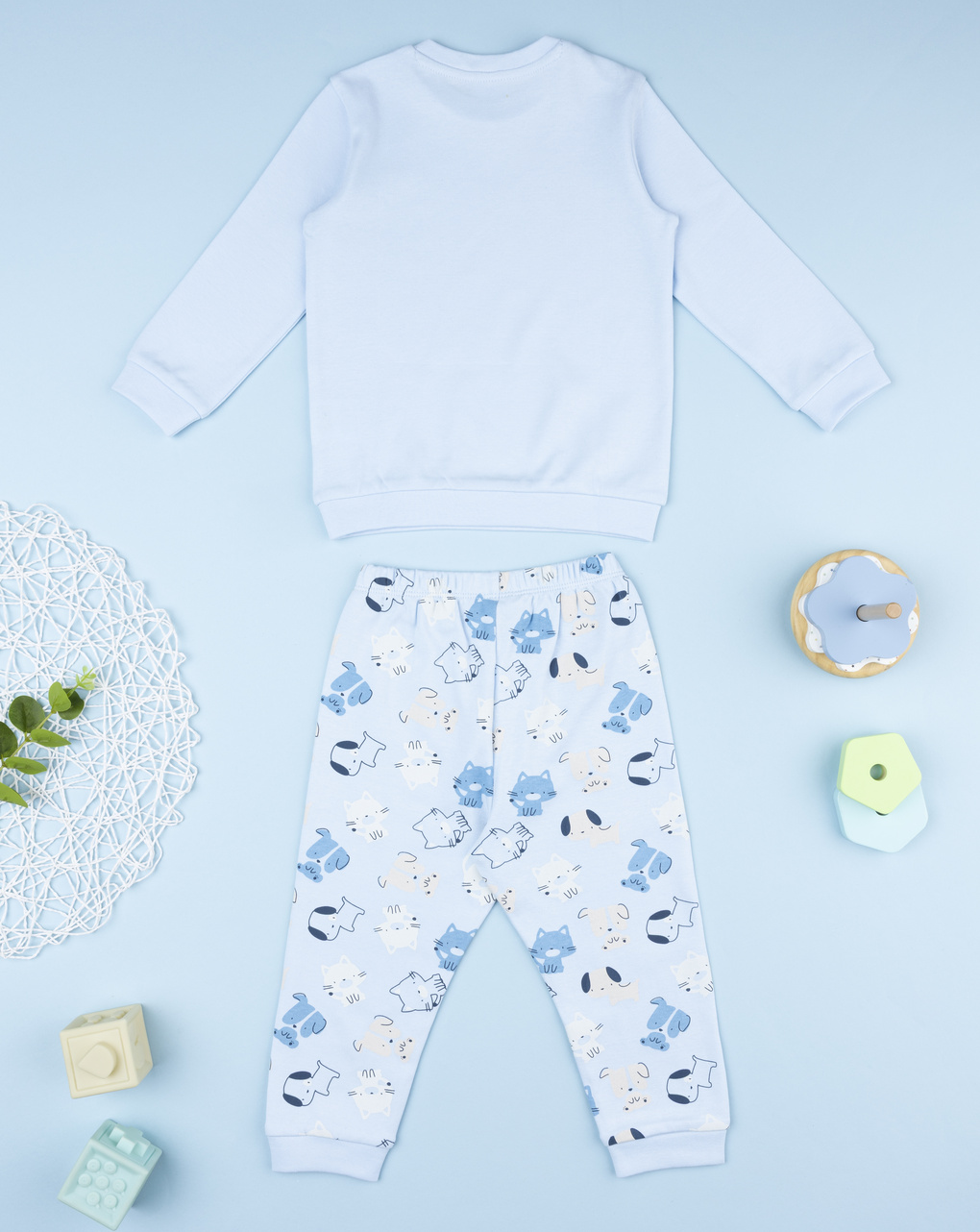 βρεφική πιτζάμα γαλάζια puppies για αγόρι - Prénatal
