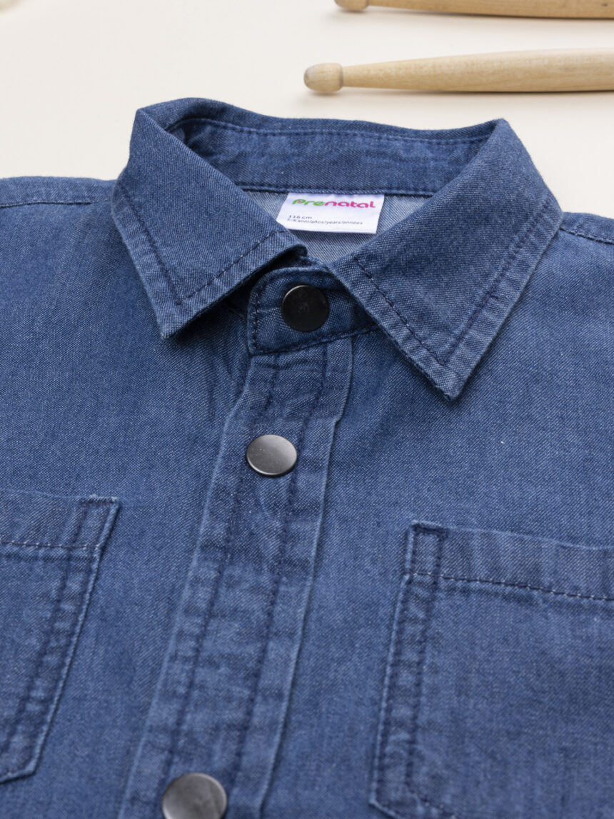 παιδικό τζιν πουκάμισο μπλε για αγόρι - Prénatal