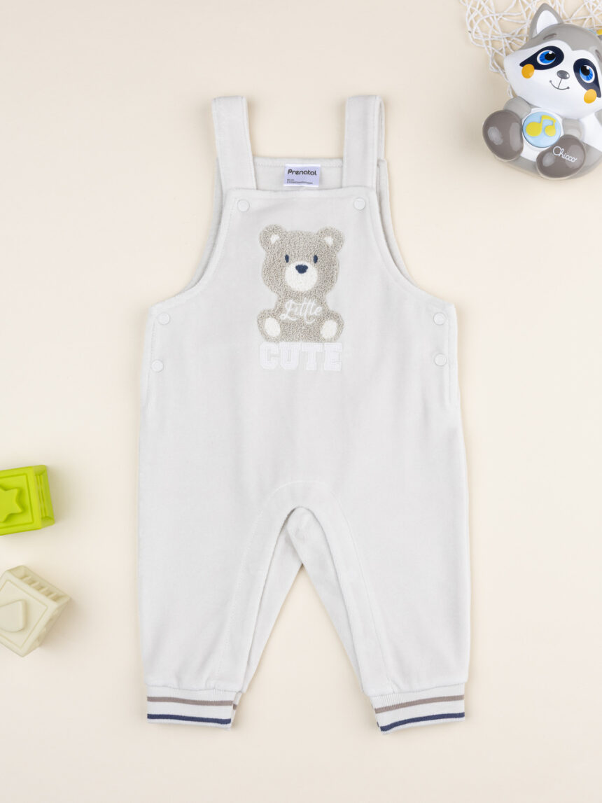 βρεφική σαλοπέτα σενίλ μπεζ little cute για αγόρι - Prénatal