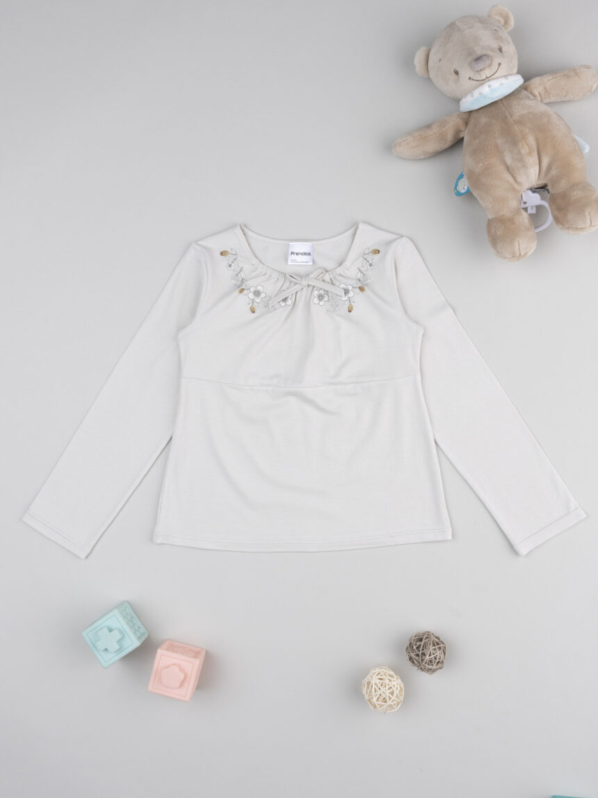 παιδική μπλούζα μπεζ με λουλούδια για κορίτσι - Prénatal
