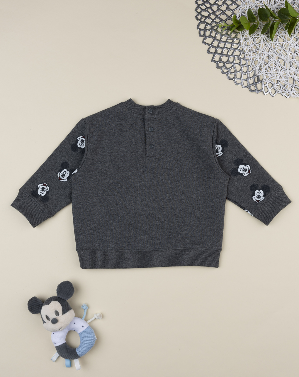 βρεφική μπλούζα φούτερ γκρι mickey για αγόρι - Prénatal