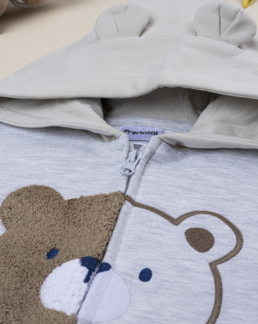βρεφική ζακέτα φούτερ γκρι little bear για αγόρι - Prénatal