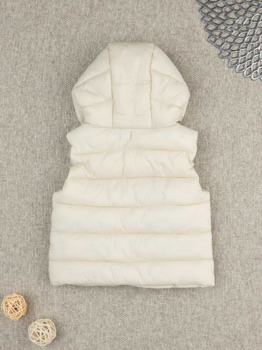 βρεφικό αμάνικο μπουφάν puffer κρεμ dino για αγόρι - Prénatal