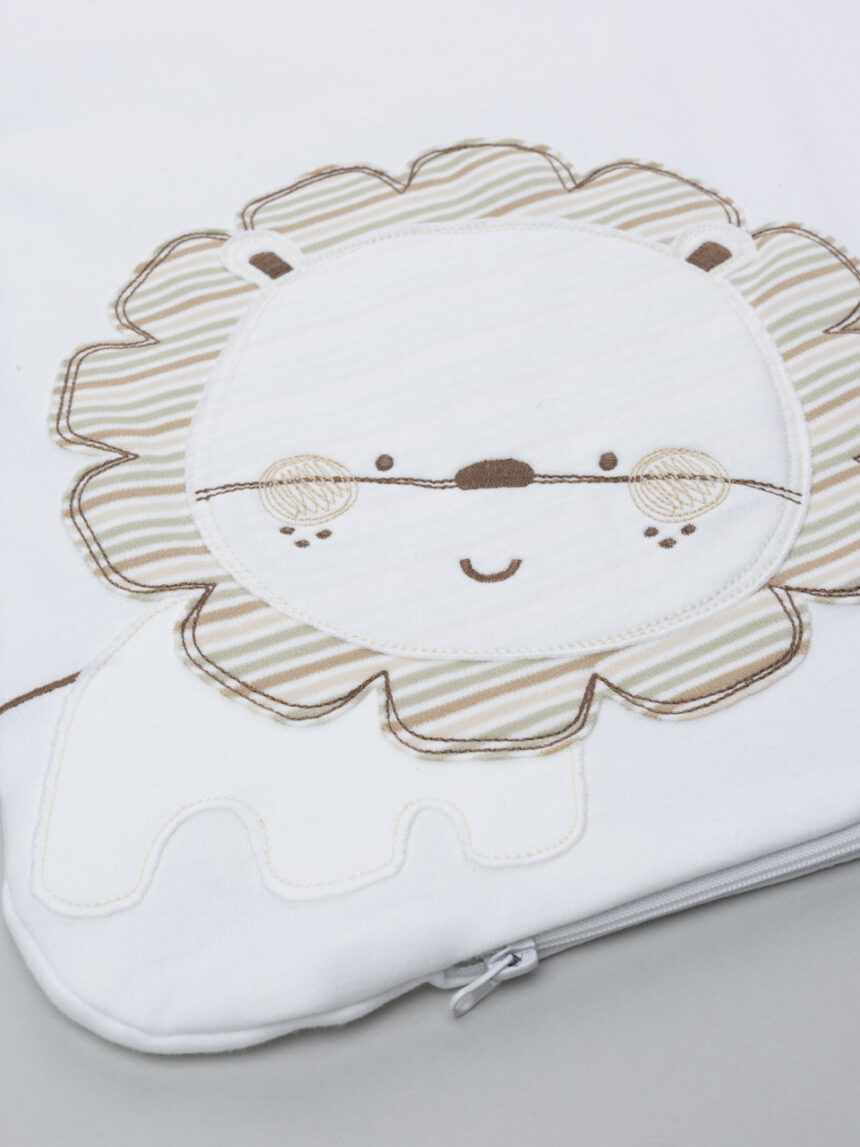 βρεφικός αμάνικος υπνόσακος σενίλ λευκός lion 1.0 tog - Prénatal