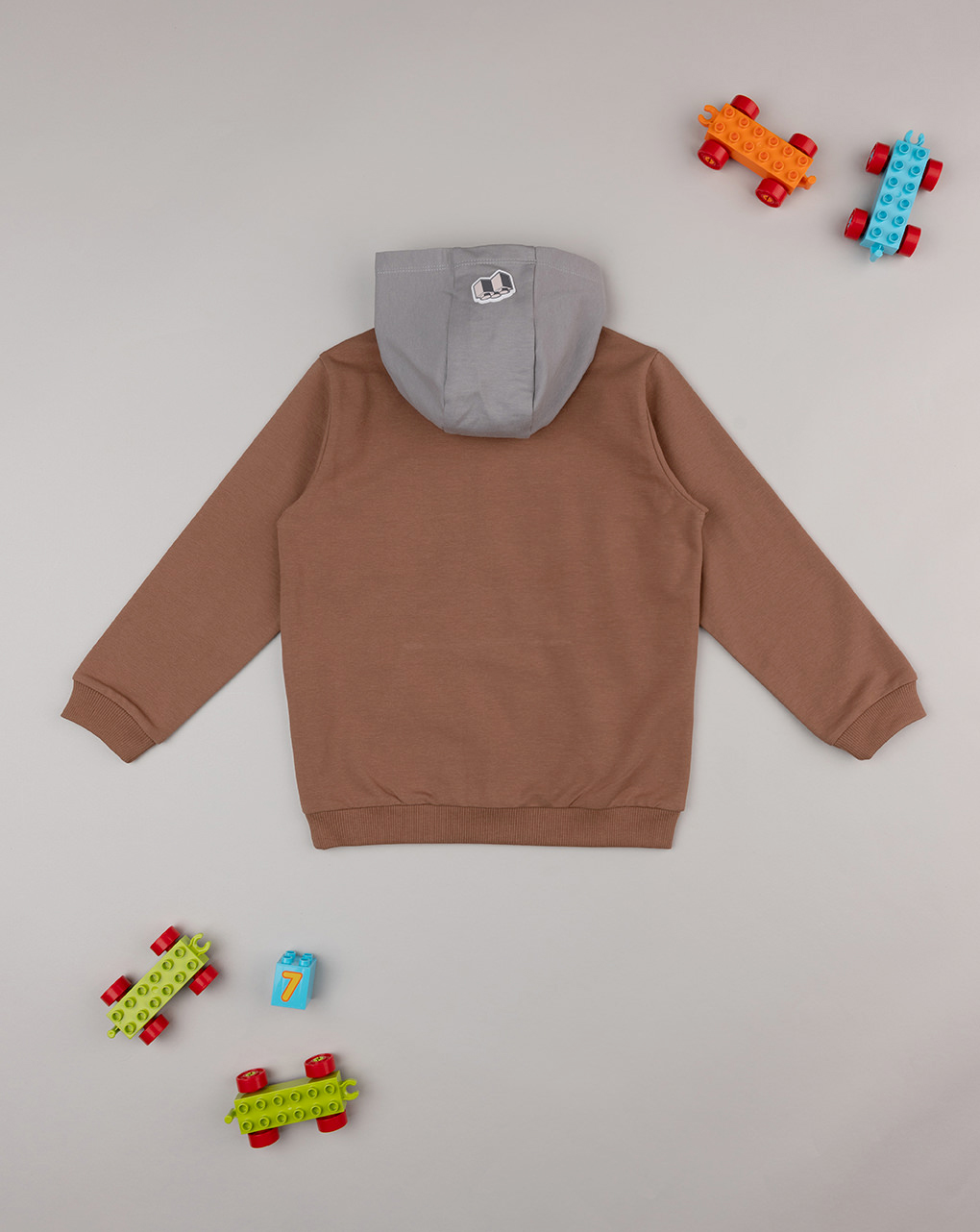 παιδική μπλούζα φούτερ καφέ build για αγόρι - Prénatal