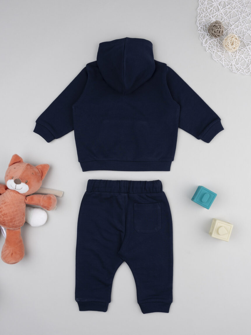 βρεφικό σετ φούτερ και φόρμα μπλε funny bear για αγόρι - Prénatal