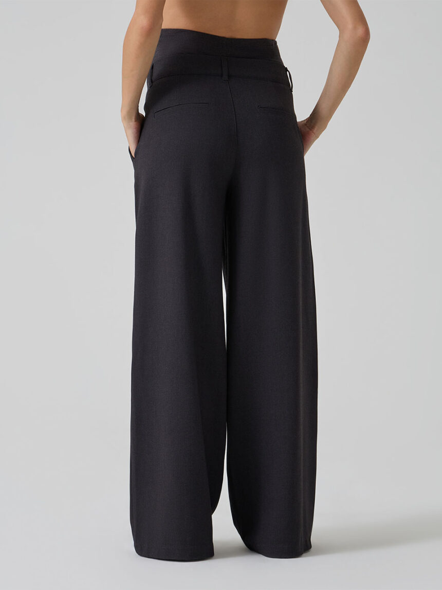 γυναικείο παντελόνι εγκυμοσύνης wide leg γκρι - Prénatal