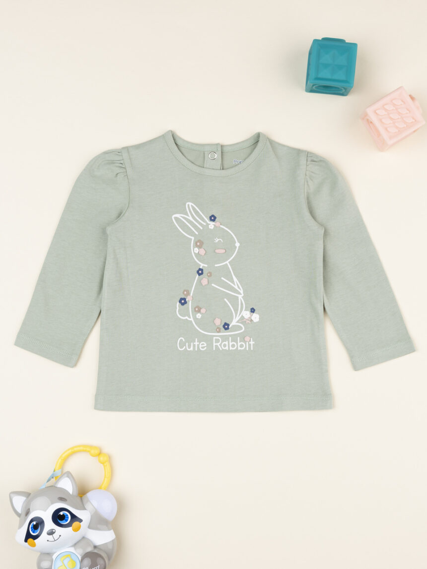 βρεφική μπλούζα φιστικί cute rabbit για κορίτσι - Prénatal