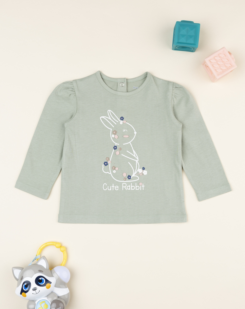 βρεφική μπλούζα φιστικί cute rabbit για κορίτσι - Prénatal