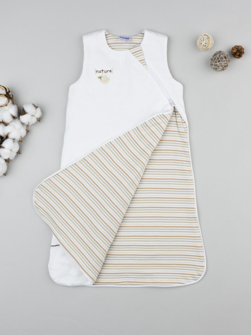 βρεφικός αμάνικος υπνόσακος σενίλ λευκός lion 1.0 tog - Prénatal