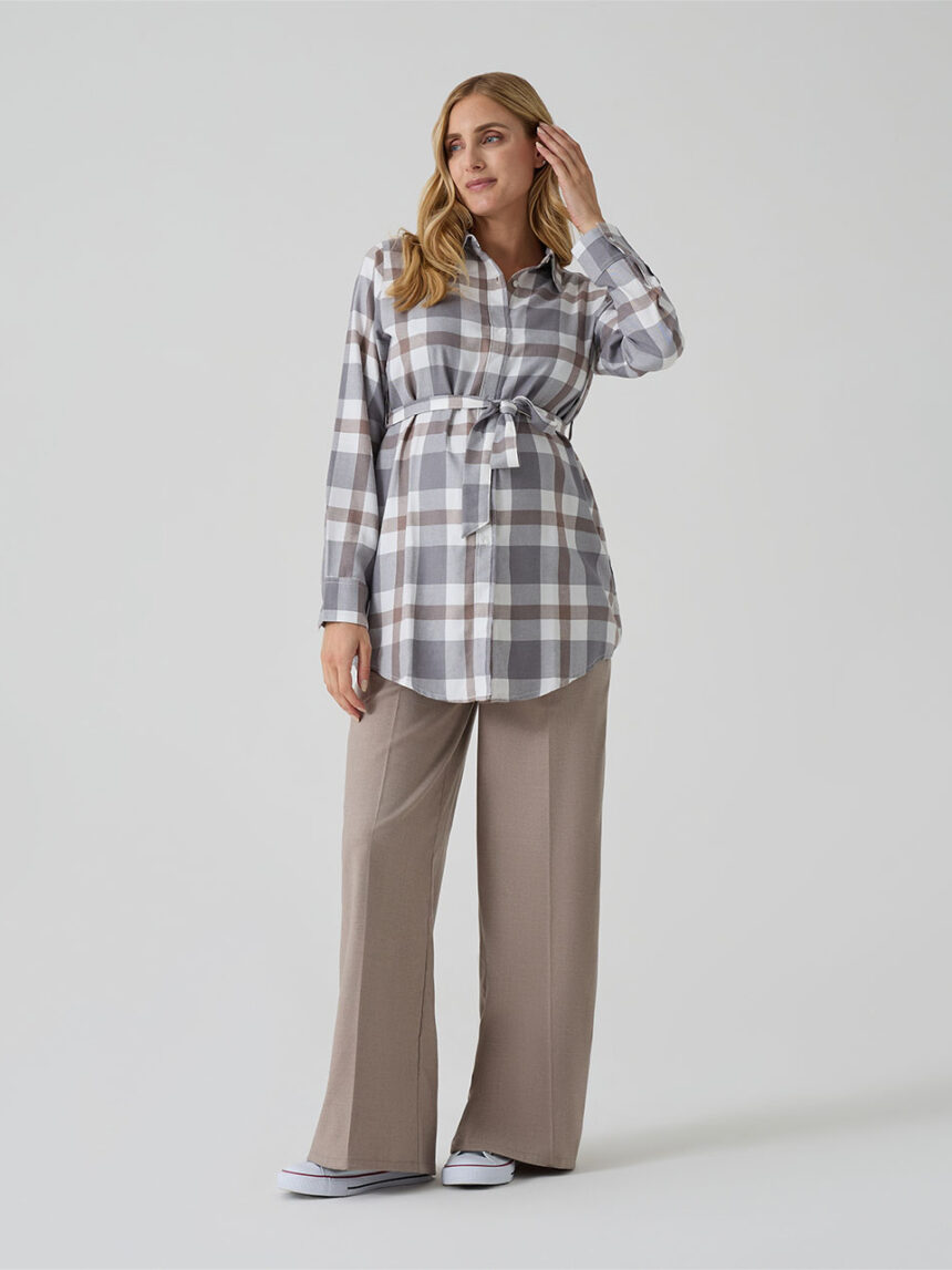 γυναικείο παντελόνι εγκυμοσύνης wide leg μπεζ - Prénatal