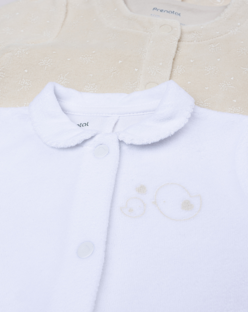 βρεφικά φορμάκια σενίλ με πουλάκια πακέτο x3 για κορίτσι - Prénatal