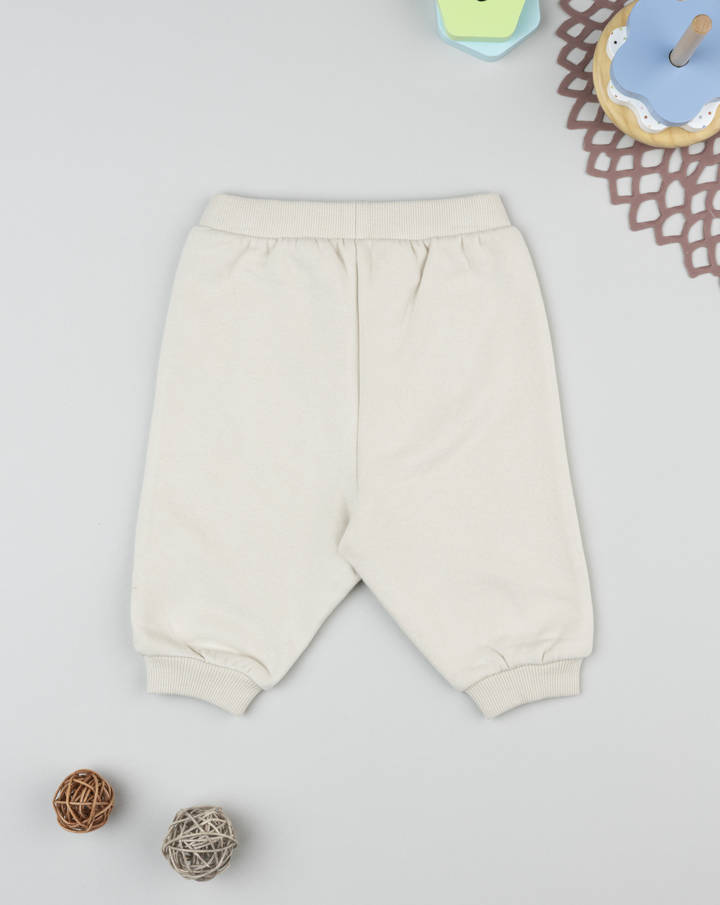 βρεφικό παντελόνι φόρμας μπεζ little friends για αγόρι - Prénatal