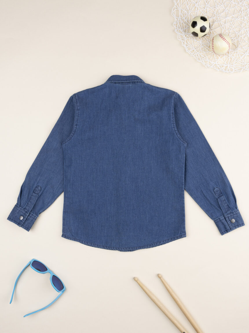 παιδικό τζιν πουκάμισο μπλε για αγόρι - Prénatal