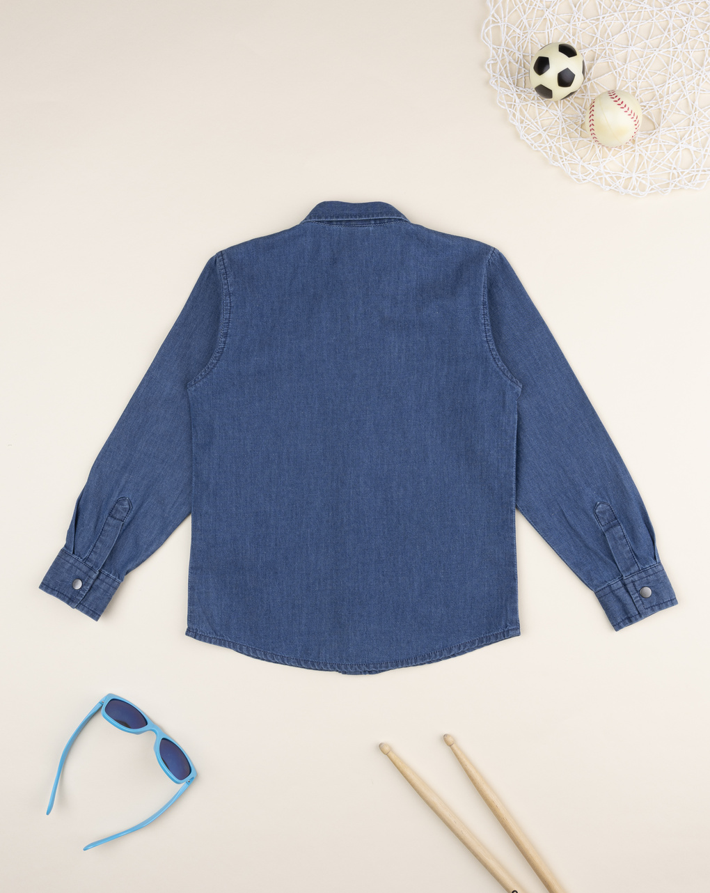 παιδικό τζιν πουκάμισο μπλε για αγόρι - Prénatal