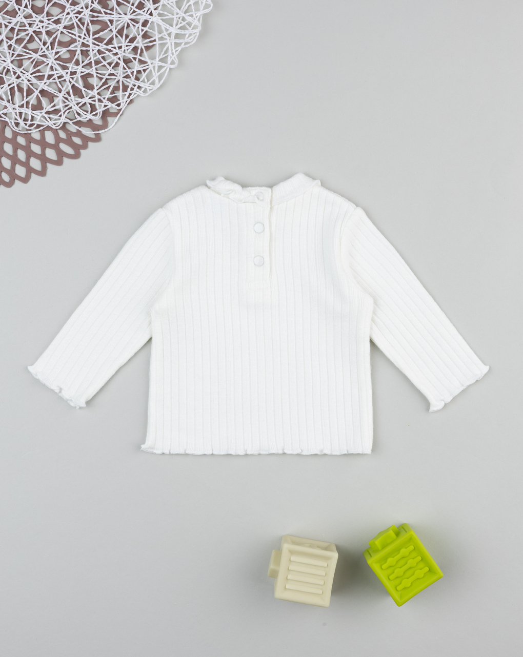βρεφική μπλούζα λευκή ριμπ για κορίτσι - Prénatal