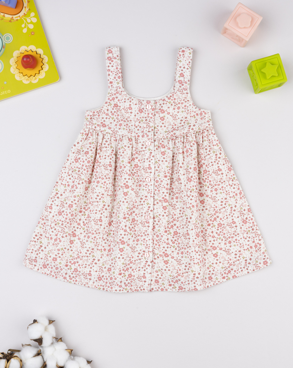 βρεφικό φόρεμα λευκό φλοράλ για κορίτσι