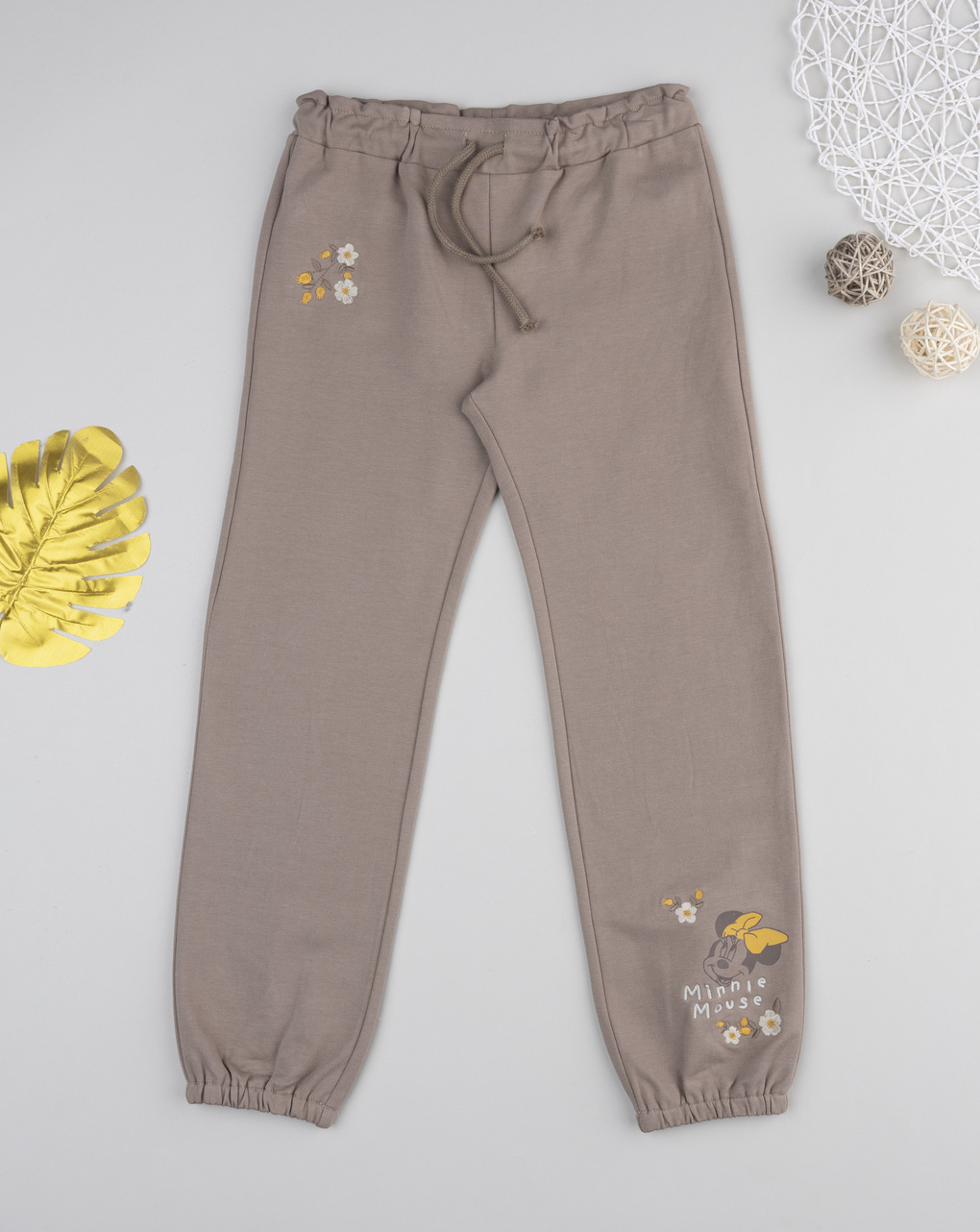 παιδικό παντελόνι φόρμας καφέ minnie για κορίτσι - Prénatal