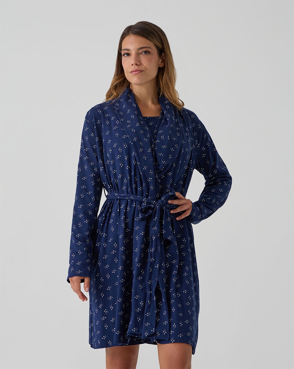 γυναικεία ρόμπα εγκυμοσύνης/θηλασμού μπλε φλοράλ - Prénatal