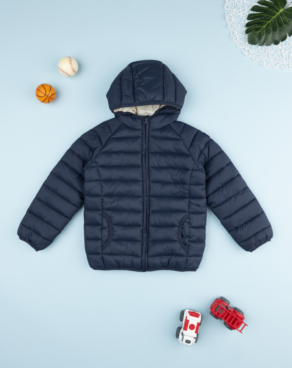 παιδικό μπουφάν puffer μπλε για αγόρι