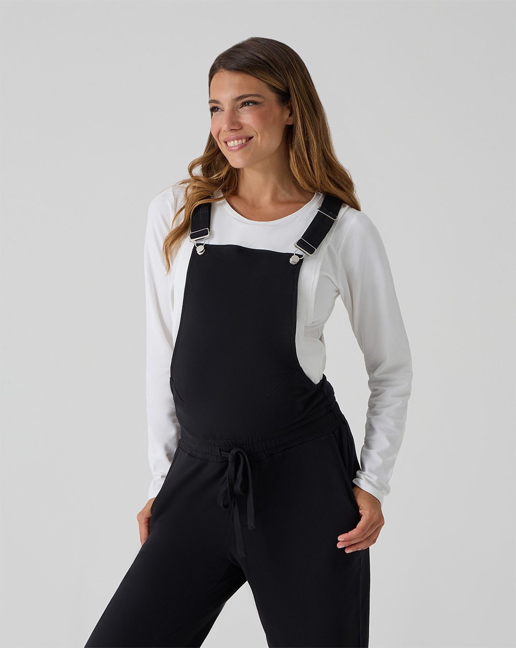 γυναικείο σετ σαλοπέτα και μπλούζα εγκυμοσύνης/θηλασμού μαύρο - Prénatal