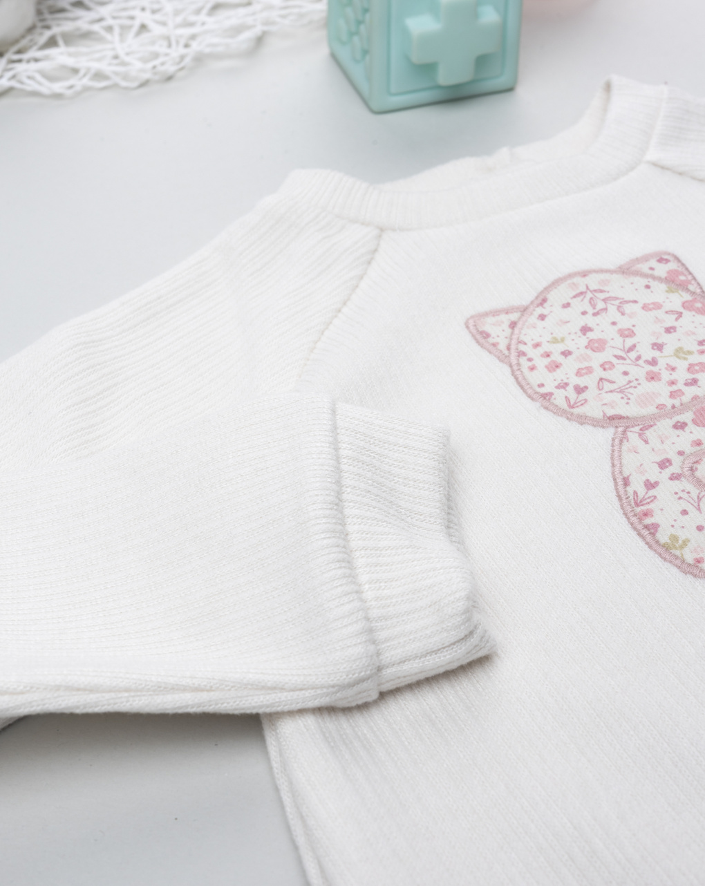 βρεφική μπλούζα φούτερ λευκή petit amour για κορίτσι - Prénatal