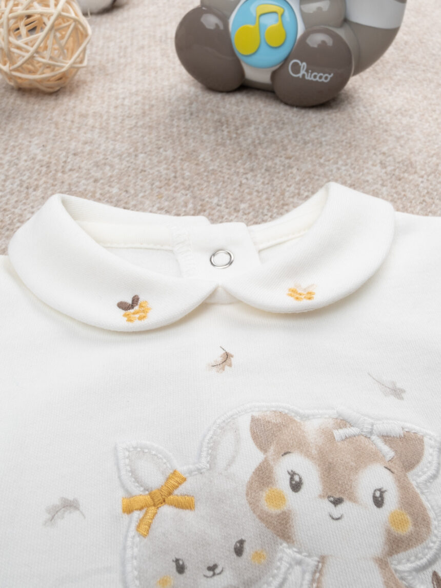 βρεφικό κορμάκι λευκό cute friends για κορίτσι - Prénatal