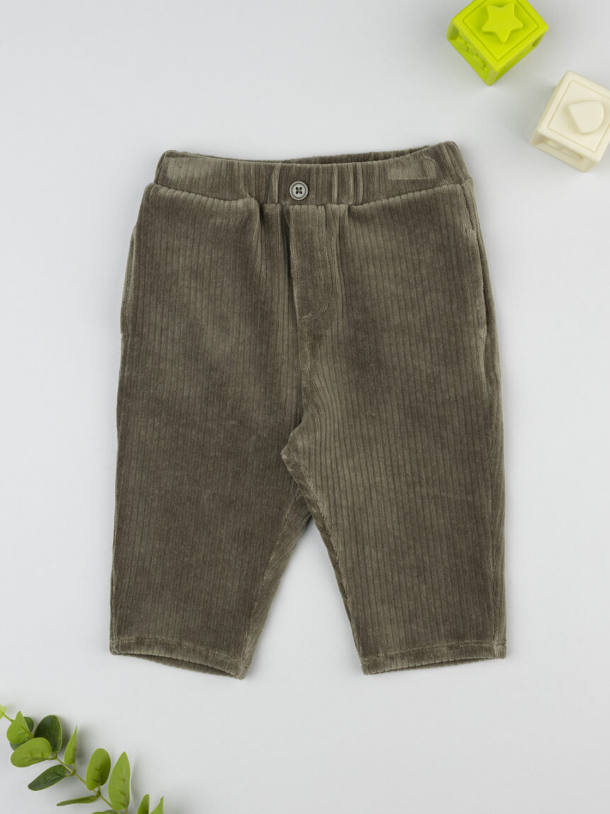 βρεφικό παντελόνι βελουτέ πράσινο για αγόρι - Prénatal