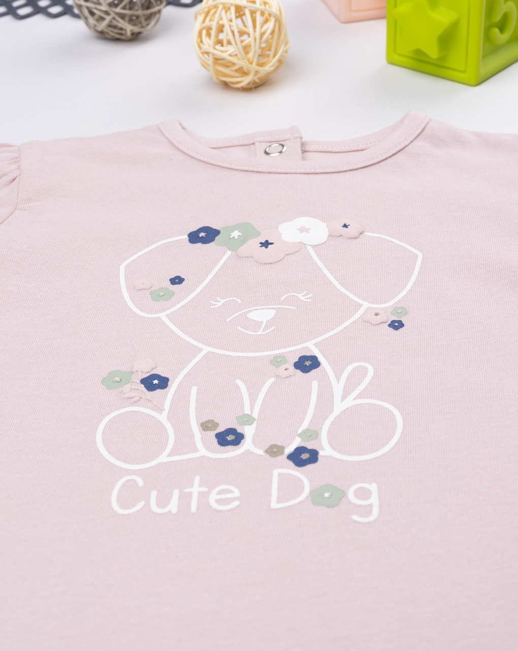 βρεφική μπλούζα ροζ cute dog για κορίτσι - Prénatal