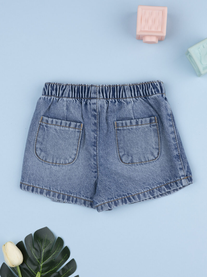 βρεφικό τζιν σορτσάκι-φούστα flowers για κορίτσι - Prénatal