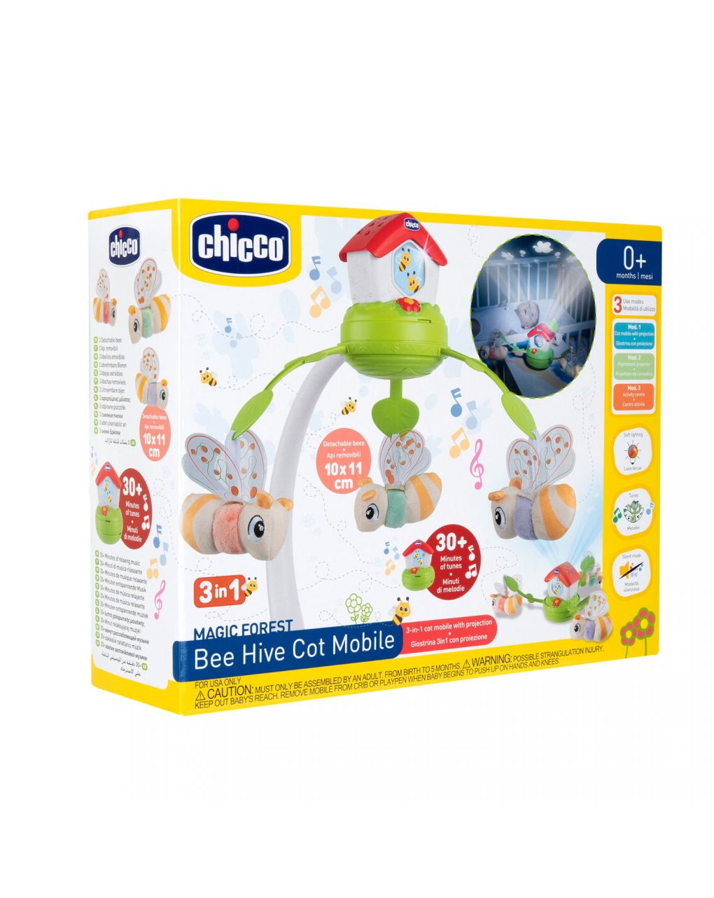 Chicco βρεφικό παιχνίδι κούνιας καρουζέλ 0m+ μελισσούλες y01-11080-00 - Chicco