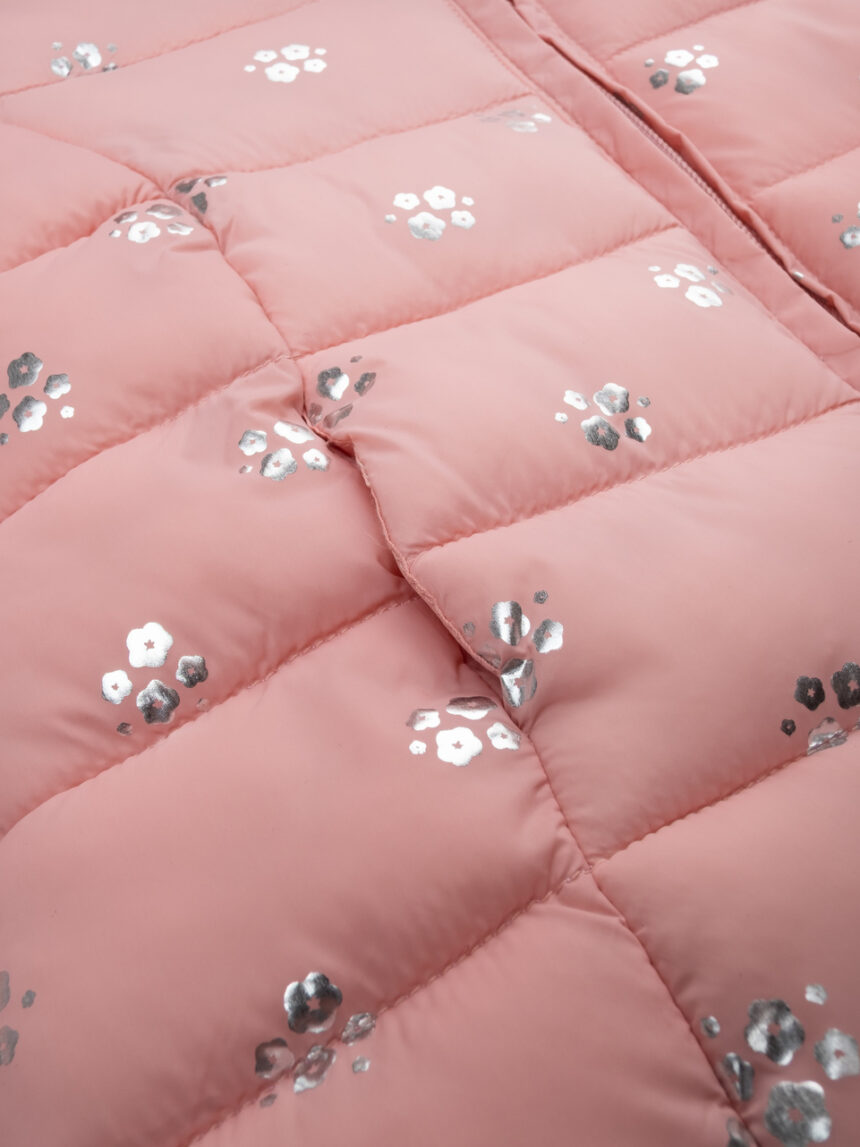 βρεφικό μπουφάν puffer ροζ με λουλούδια για κορίτσι - Prénatal