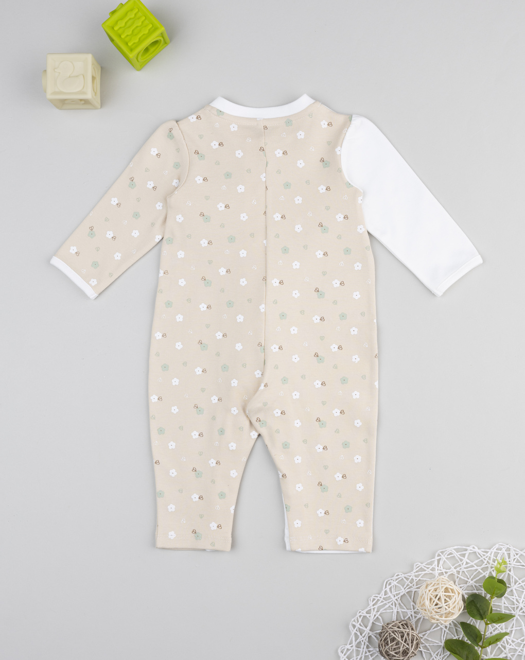 βρεφικό φορμάκι μπεζ/λευκό nature για κορίτσι - Prénatal