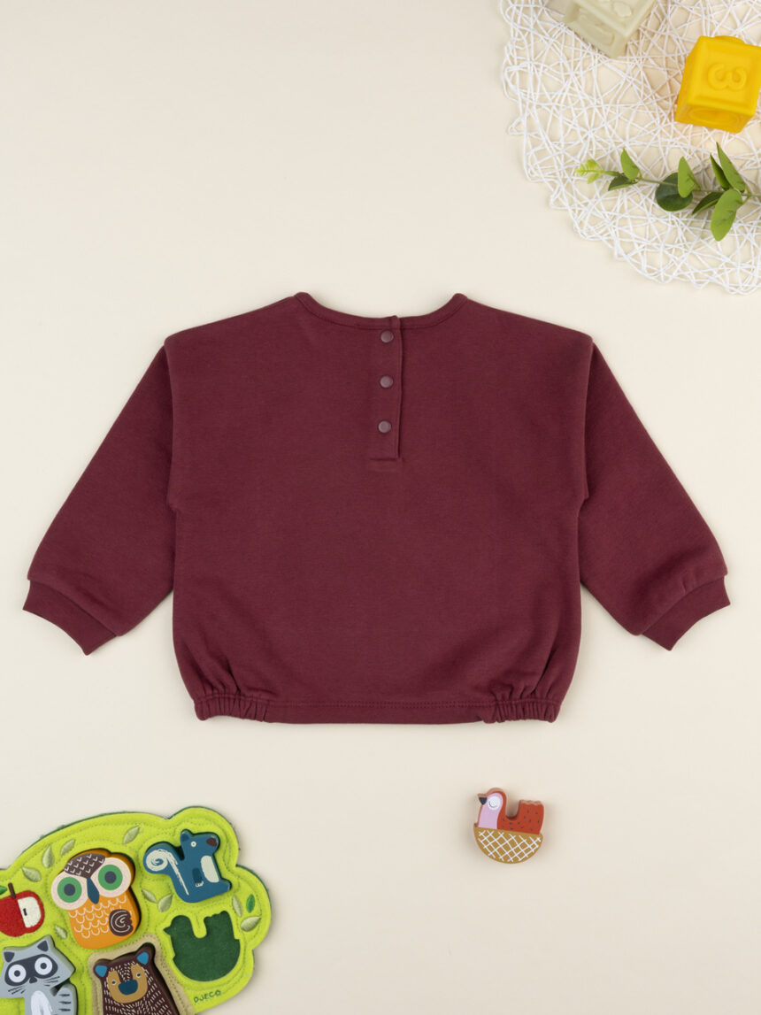 βρεφική μπλούζα φούτερ μπορντώ best friend για κορίτσι - Prénatal