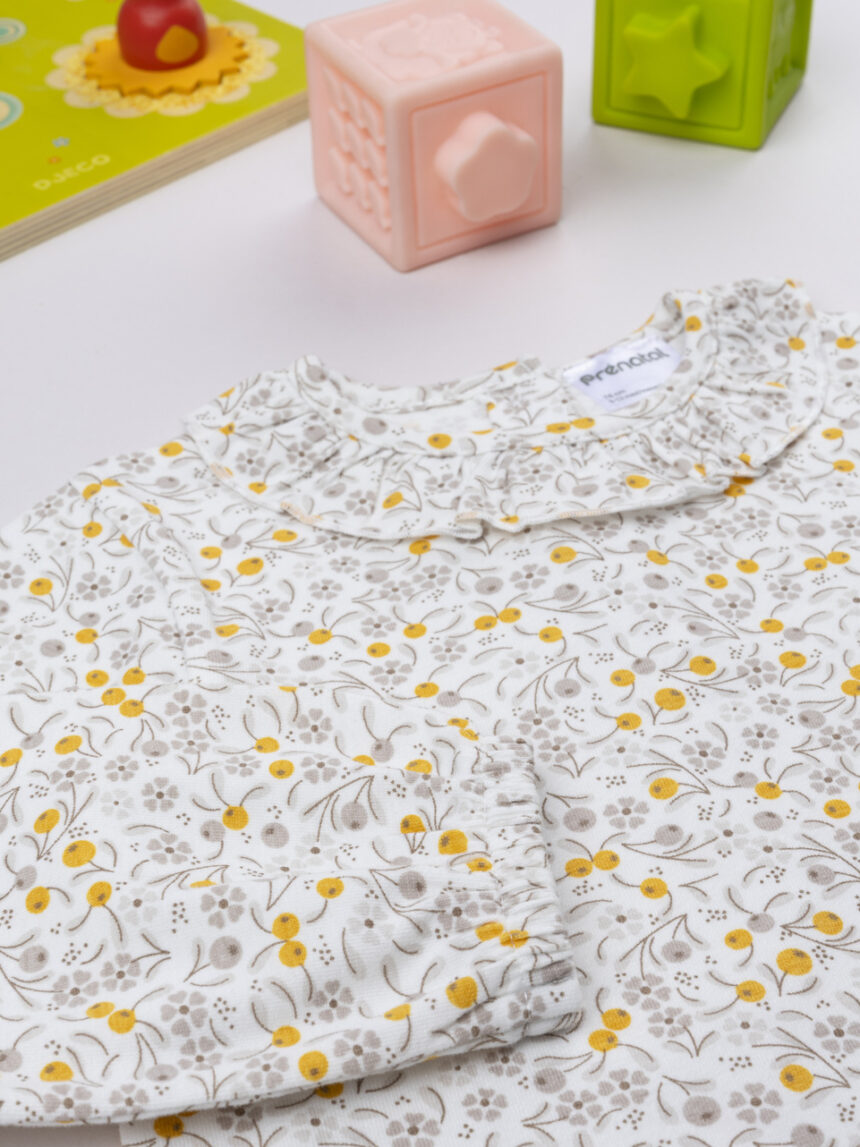 βρεφικό κορμάκι λευκό φλοράλ για κορίτσι - Prénatal