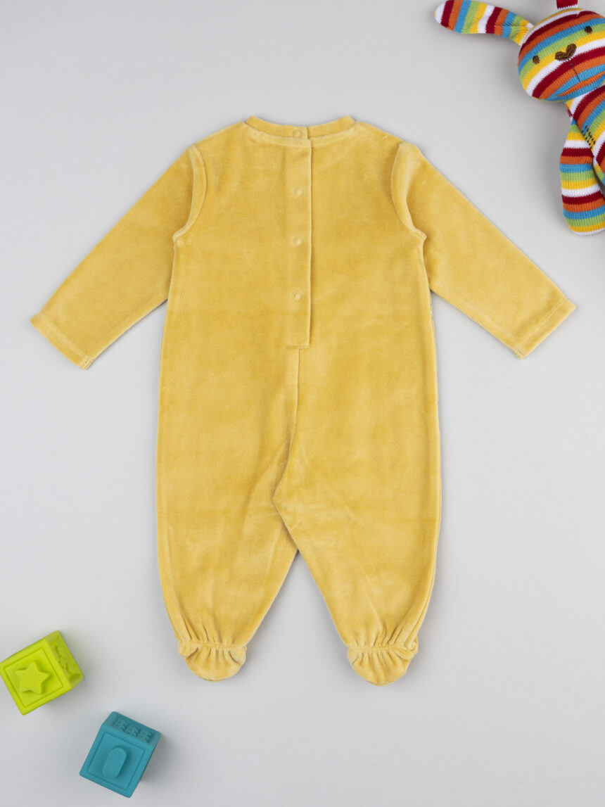 βρεφικό φορμάκι σενίλ κίτρινο sweet bears για αγόρι - Prénatal