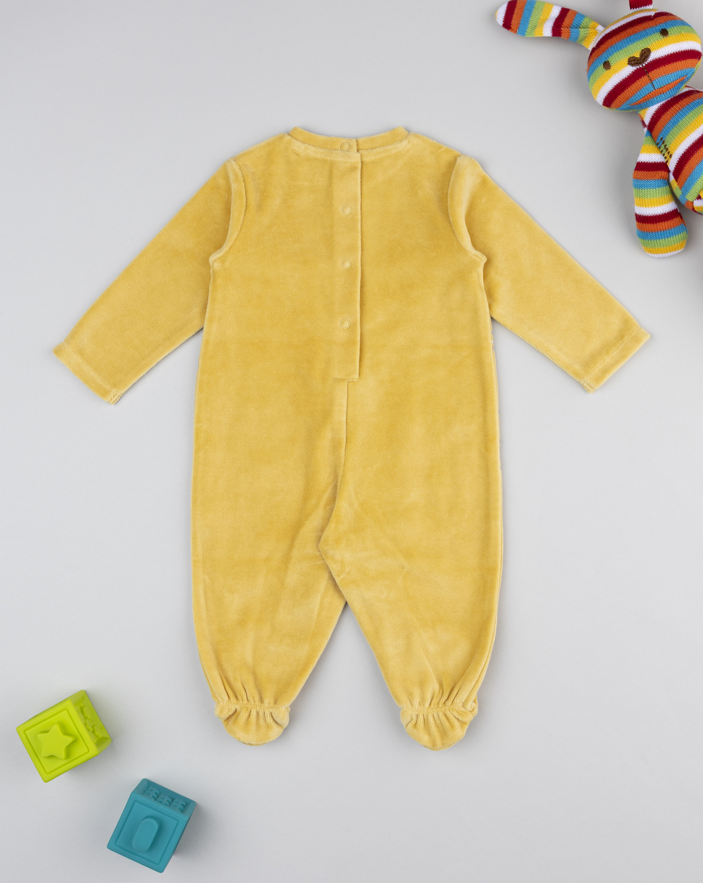 βρεφικό φορμάκι σενίλ κίτρινο sweet bears για αγόρι - Prénatal