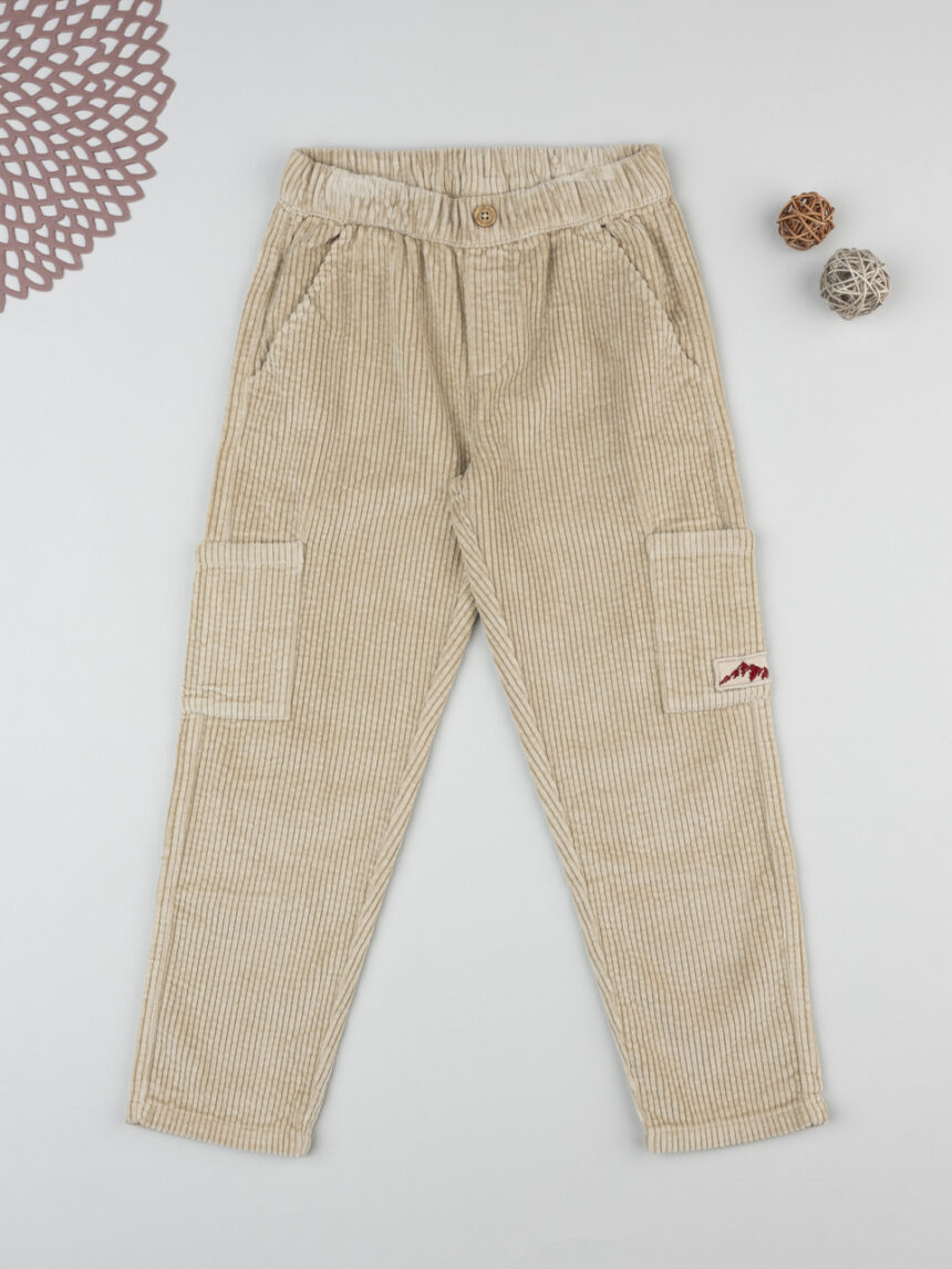 παιδικό παντελόνι κοτλέ μπεζ mountain για αγόρι - Prénatal